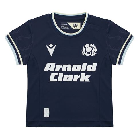 Scotland Babies Home Rugby Shirt 26/27 Navy and Sand - Front View