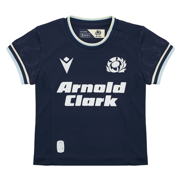 Scotland Babies Home Rugby Shirt 26/27 Navy and Sand - Front View