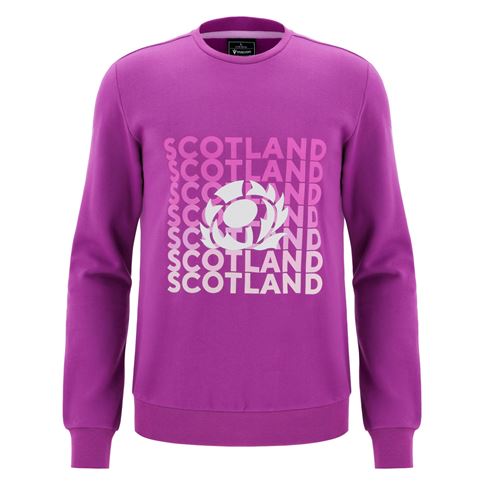 Scotland Mens Leisure Sweatshirt 25/26 Purple/White - Front Scotland Mens Leisure Sweatshirt 25/26 Purple/White - Front