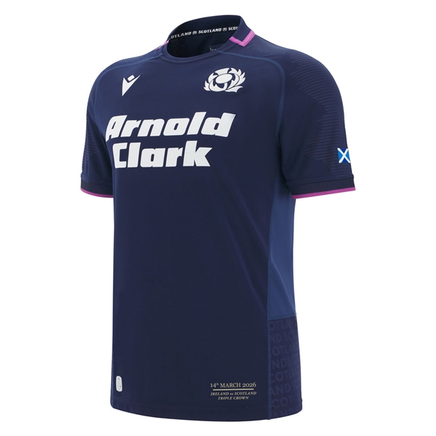 Scotland Mens Triple Crown 2026 Home Rugby Shirt 25/26 Navy - Front