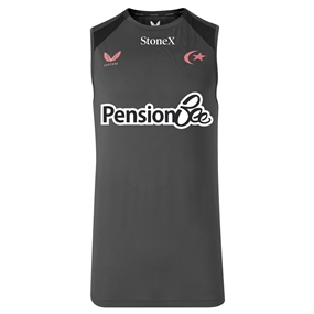 Saracens Mens Training Vest 26/27 Gunmetal - Front View