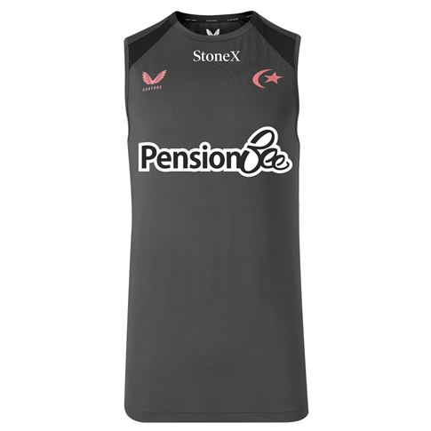 Saracens Mens Training Vest 26/27 Gunmetal - Front View