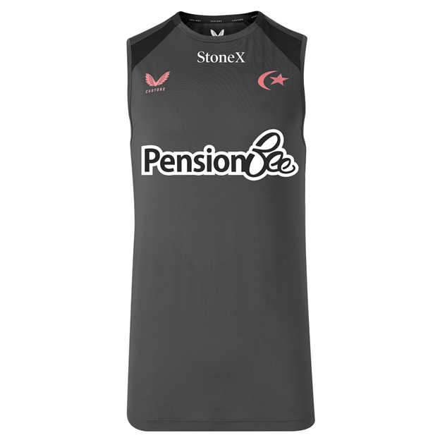Saracens Mens Training Vest 26/27 Gunmetal - Front View