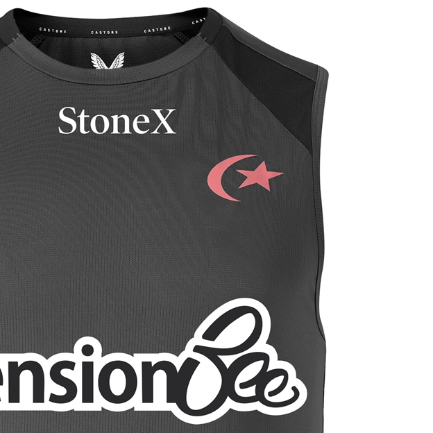 Saracens Mens Training Vest 26/27 Gunmetal - Saracens Logo Close-up