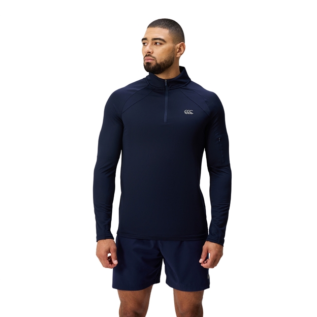 Canterbury Mens Tempo Quarter Zip Training Top Navy - Model Front