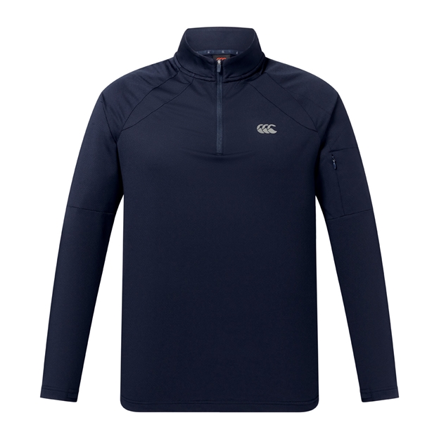 Canterbury Mens Tempo Quarter Zip Training Top Navy - Front View