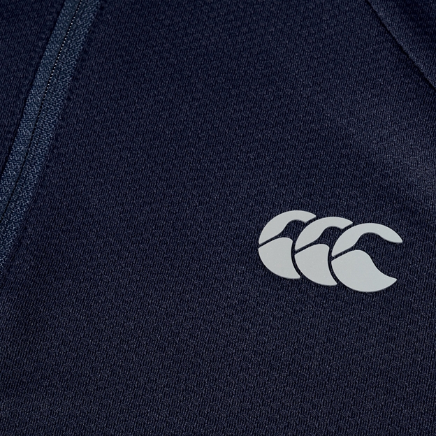 Canterbury Mens Tempo Quarter Zip Training Top Navy - CCC Logo Close-up