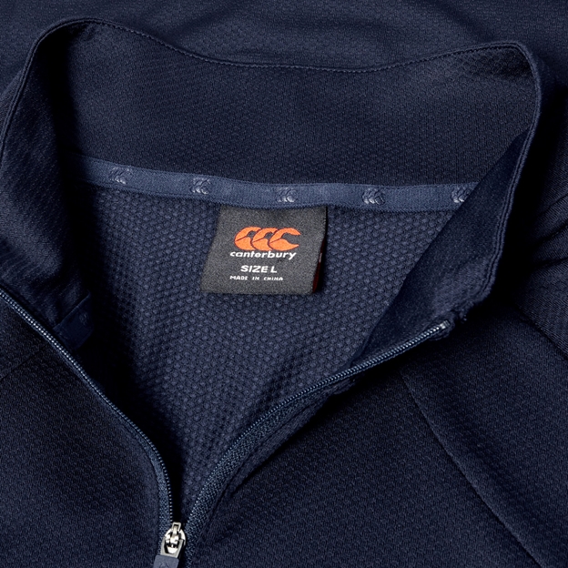 Canterbury Mens Tempo Quarter Zip Training Top Navy - Collar Close-up