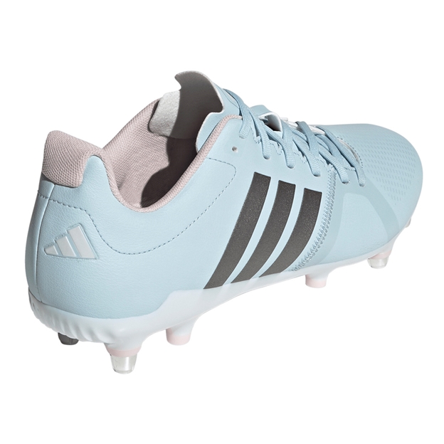 Adidas Womens RS15 Avaglide Rise Soft Ground Rugby Boots Ice Blue - Back View