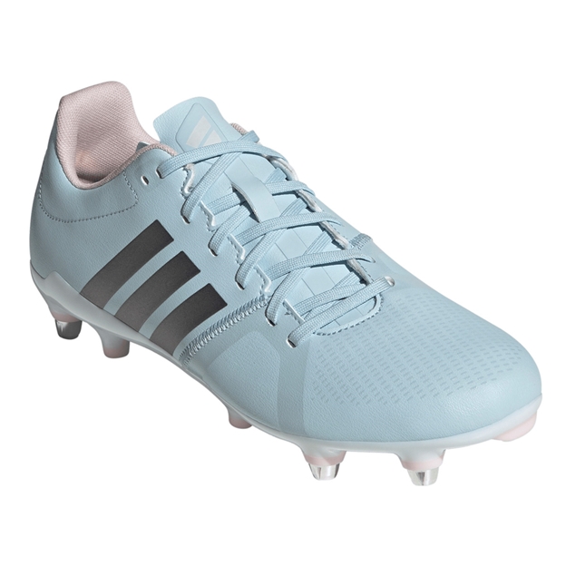 Adidas Womens RS15 Avaglide Rise Soft Ground Rugby Boots Ice Blue - Front View