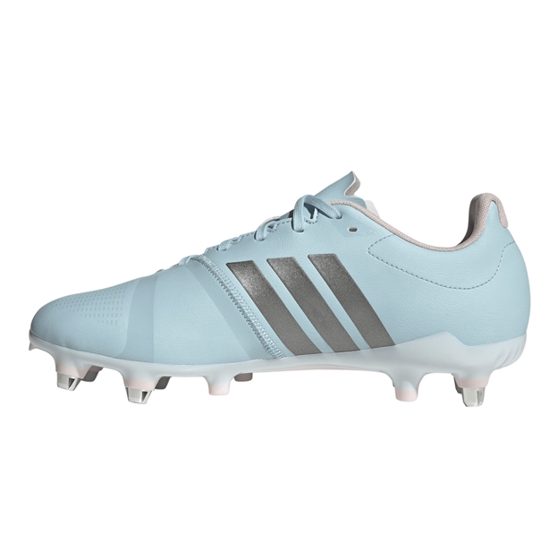 Adidas Womens RS15 Avaglide Rise Soft Ground Rugby Boots Ice Blue - Instep View