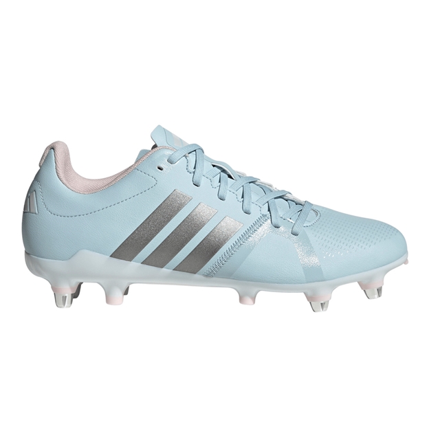 Adidas Womens RS15 Avaglide Rise Soft Ground Rugby Boots Ice Blue - Outstep View