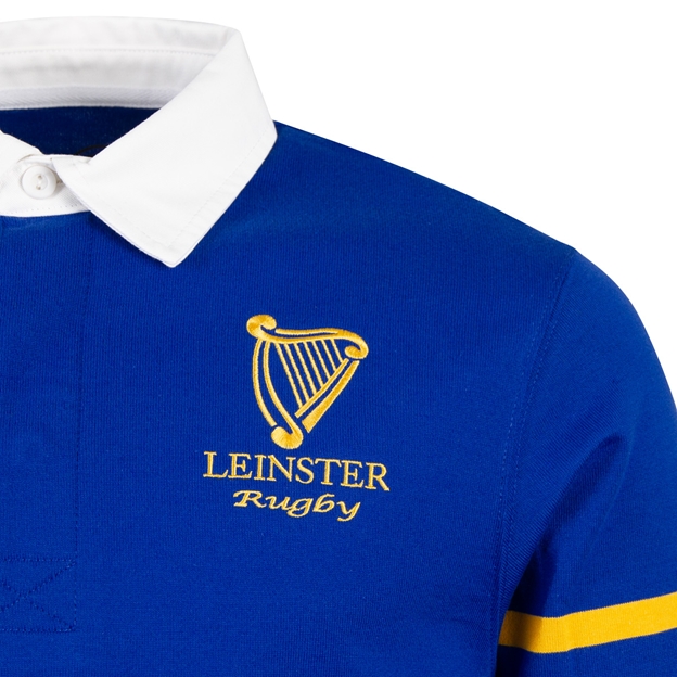 Leinster Mens Retro Rugby Shirt 25/26 Surf The Web/Dress Blue - Harp Embroidery
