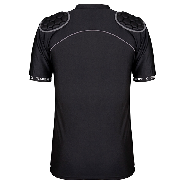 Gilbert Atomic V3 Body Armour Shoulder Pads Black/Charcoal - Back View