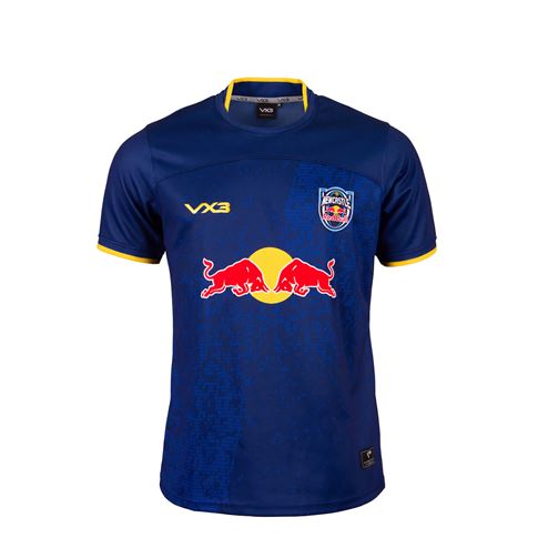 Newcastle Red Bulls Kids Home Rugby Shirt 26/27 Navy - Front View