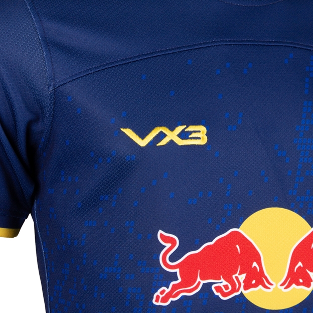 Newcastle Red Bulls Mens Home Rugby Shirt 26/27 Navy - Logo Close-up