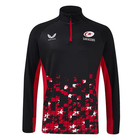 Saracens Mens 1/4 Zip Midlayer 24/25 - Front Saracens Mens 1/4 Zip Midlayer 24/25 - Front