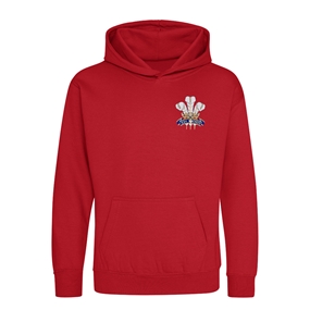 Wales Kids Classic Hoodie Fire Red - Front View