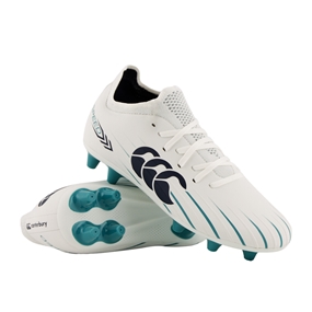 Canterbury Kids Speed Falcon 2.0 Pro Firm Ground Rugby Boots White - Front View