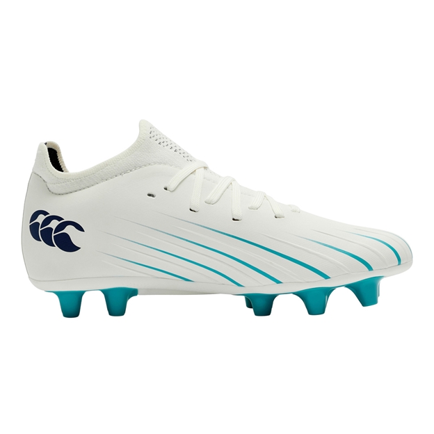 Canterbury Kids Speed Falcon 2.0 Pro Firm Ground Rugby Boots White - Instep View