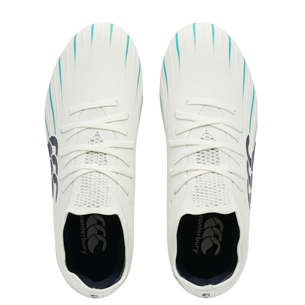Canterbury Kids Speed Falcon 2.0 Pro Firm Ground Rugby Boots White - Pair Top View