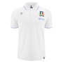 Italy Mens Cotton Players Travel Polo T-Shirt 25/26 White - Front 