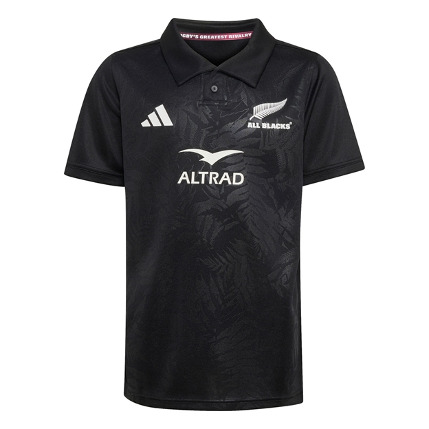 All Blacks Kids 'Greatest Rivalry' Home Rugby Shirt 26/27 All Black - Front View
