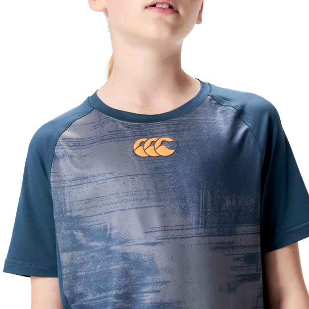 Canterbury Kids Vapodri Graphic Superlight Tee - Navy Model Logo