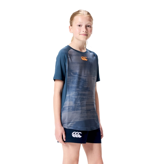 Canterbury Kids Vapodri Graphic Superlight Tee - Navy Model Side