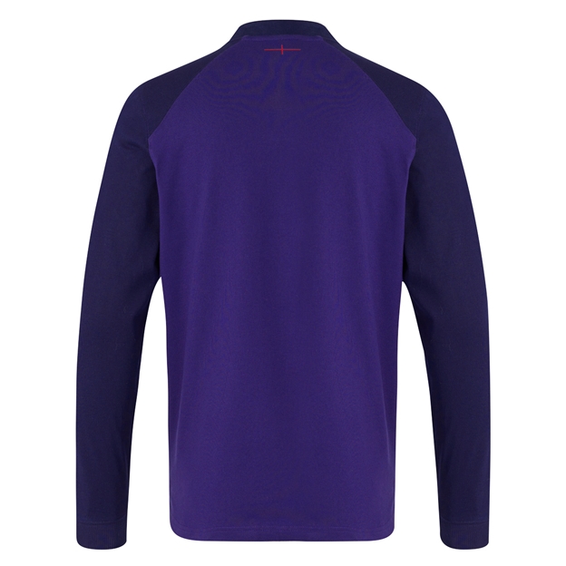 England Mens Away Classic Rugby Shirt - Long Sleeve 26:27 Maritime Blue - Back View