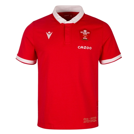 Wales Mens 200 Years of Rugby Classic Rugby Shirt - Red