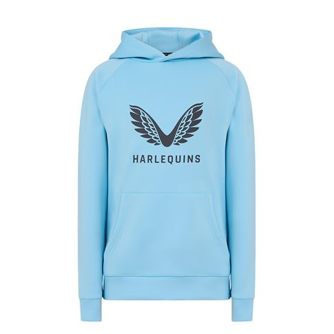 Harlequins Womens Presentation Hoodie 25/26 Sky Blue - Front Harlequins Womens Presentation Hoodie 25/26 Sky Blue - Front