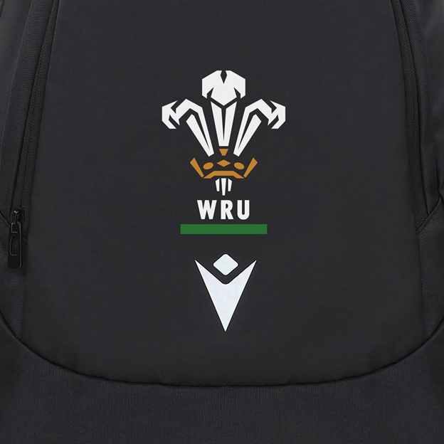 Wales Adults Gym Sack 26/27 Black - WRU Logo Close-up