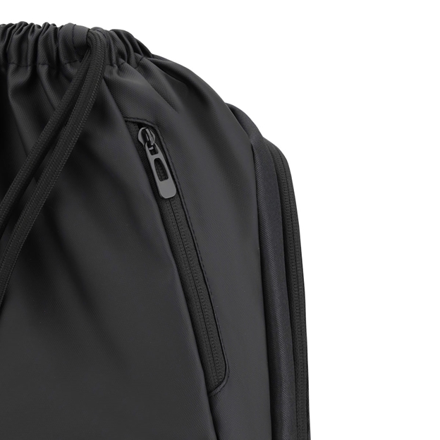 Wales Adults Gym Sack 26/27 Black - Zipped Pocket Close-up