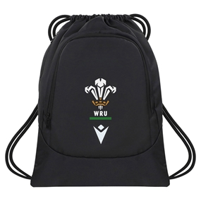 Wales Adults Gym Sack 26/27 Black - Front View