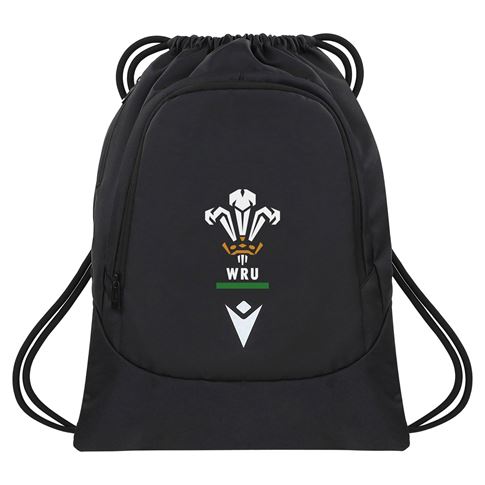 Wales Adults Gym Sack 26/27 Black - Front View