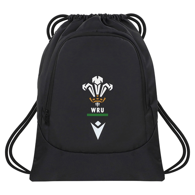 Wales Adults Gym Sack 26/27 Black - Front View