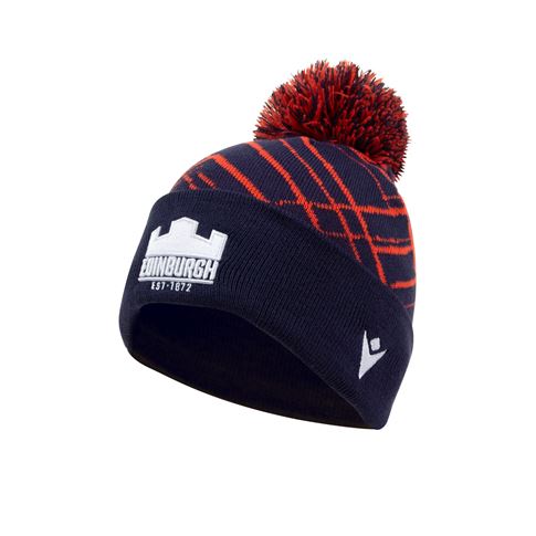 Edinburgh Adults Pom Pom Beanie Navy 2023 - Front Edinburgh Adults Pom Pom Beanie Navy 2023 - Front