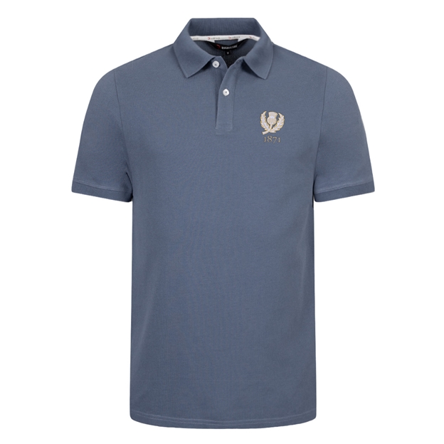 Scotland 1871 Heritage Pure Cotton Polo - Petrol Blue