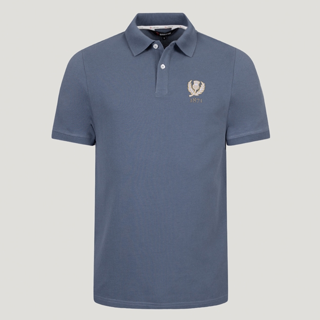 Scotland 1871 Heritage Pure Cotton Polo - Petrol Blue