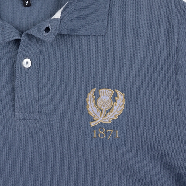 Scotland 1871 Heritage Pure Cotton Polo - Petrol Blue