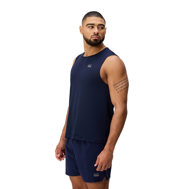 Canterbury Mens Tempo Singlet Navy - Model Side