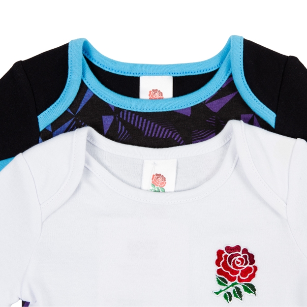 England Baby Home & Away Kit Pack Bodysuits 25/26 - Collars Close-up England Baby Home & Away Kit Pack Bodysuits 25/26 - Collars Close-up