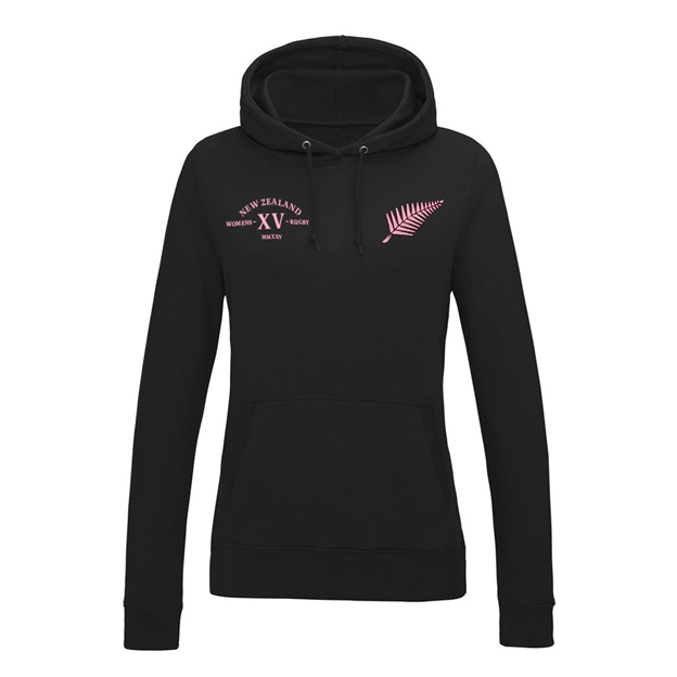Womens World Cup New Zealand Womens Classic Hoodie Black - Front