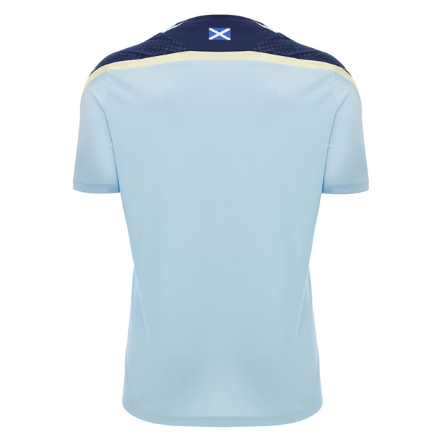 Scotland Mens Training Shirt 26/27 Short Sleeve Blue and Sand - Back View
