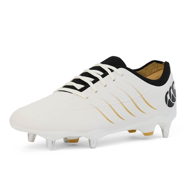 Canterbury Adults Phoenix 2.0 Pro Soft Ground Rugby Boots - White - Front