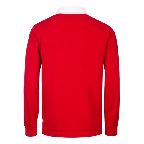Womens World Cup Wales Adults Classic Rugby Shirt Red - Back Womens World Cup Wales Adults Classic Rugby Shirt Red - Back