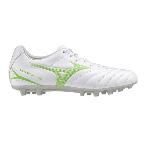 Mizuno Adults Monarcida Neo III Select Firm Ground Artificial Grass Rugby Boots White/Neon Green - Outstep