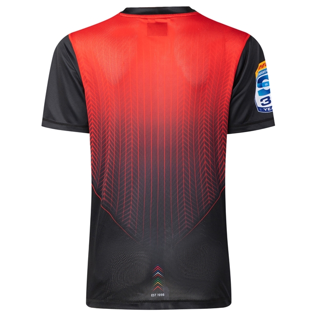 Crusaders Mens Training T-Shirt 2026 Black/Red - Back View