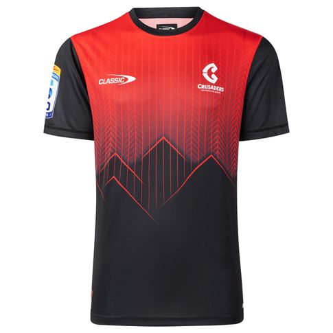 Crusaders Mens Training T-Shirt 2026 Black/Red - Front View